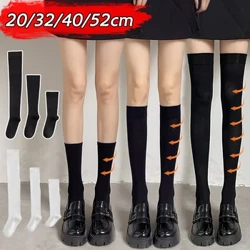 Stocaí Fada 4Size Sexy Black White Soild Colour Stocaí Fada Mná Thar Glúine Ard Os cionn An Stocaí Glúine Stocaí Glún Lolita Ladies Girls