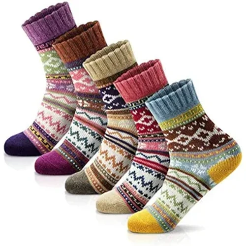 Socks Wahine Hoʻoilo Wool Socks Cozy Knit Warm Winter Socks no ka Piʻi Mauna, Skiing, Makana Kalikimaka.