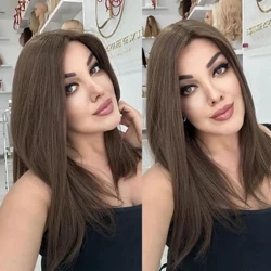 Juudi parukas Koššer Parukad Pitsist ülemine Parukas Euroopa Neitsi Juuksed Pits Esiosa Parukas Tumepruun Blond Topelttõmmatud Sirge Juuste Parukas