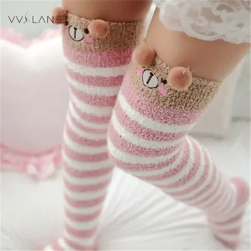 Japoniako Mori Girl Animal Modeling Belauneko Galtzerdi Marradun Polita Konpresioa Udazken Neguko Galtzerdi Epela Kawaii Erosoa Izter Luzea Galtzerdi Altuak