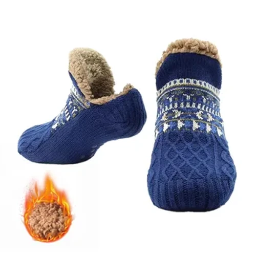 Calcetines de invierno para interiores, zapatillas para hombre y mujer, calcetines para dormir en el hogar, calcetines para dormir antideslizantes, lana de punto, alfombra cálida, calcetines para parejas