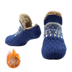 Talvi Lattiasukat Naiset Miehet Tossut Sukat Koti Makuuhuone Nukkumissukat Liukumattomat Neulotut Fleece Lämmin Matto Pariskunta Sukat