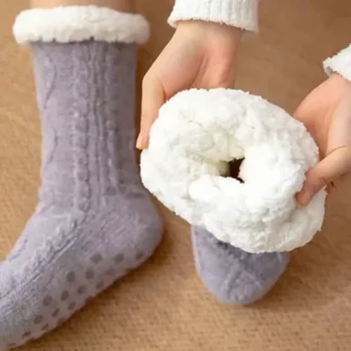 Sabiezinātas ziemas austas termiskās kašmira zeķes grīdas zeķes sieviešu paklājs Home Plus samta miega zeķes čības kāju pārvalks