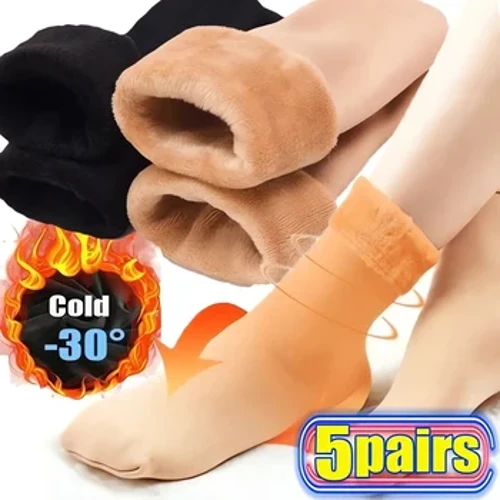 Gaeaf Cynnes Solet Merched Sanau Sanau Thermol Trwchus Wlân Cashmere Croen Du Hosan Eira Di-dor Hosan Felfed Unisex
