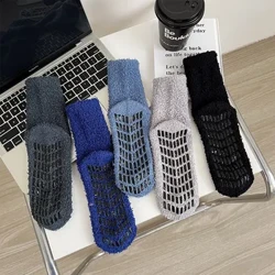 Mercan Kadife Erkek Çorap Silikon kaymaz Yumuşak Peluş Termal Zemin Uyku Çorap Erkekler Erkek Sonbahar Kış Kalın Sıcak Uzun Çorap