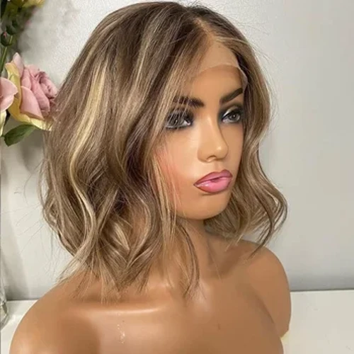 Bob Wave Silk Top Do Thái Tóc Giả Đôi Vẽ Kosher Tóc Giả Kosher Châu Âu Tóc Tóc Giả Dành Cho Nữ 150 Mật Độ Nổi Bật Tóc Vàng tóc Giả