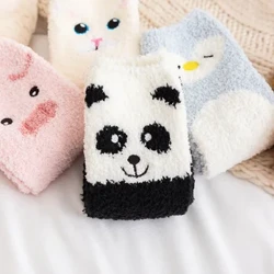 Hình Thú Hoạt Hình Đáng Yêu Trong Mùa Thu Đông Sang Trọng Làm Dày Ấm Giữa Ống Tất Mèo Lợn Gấu Trúc Ngủ Tất Nhà Sàn tất