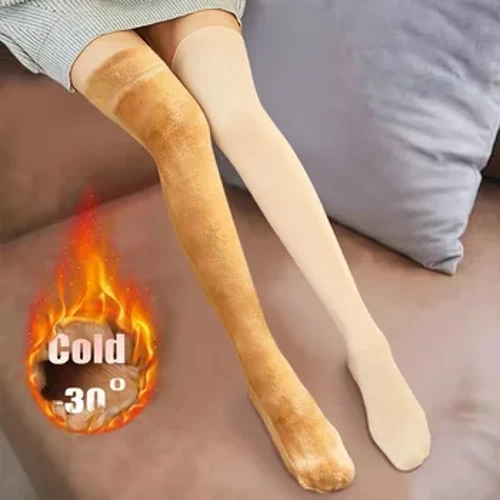 1 par de calcetines térmicos gruesos y cálidos de invierno para mujer, calcetín suave informal de Color sólido, medias de lana de Cachemira para el hogar, botas de nieve, calcetín hasta el suelo, 1 par