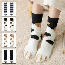 Mùa đông sang trọng vui nhộn phong cách dễ thương động vật mèo hình hoạt hình mẫu nữ cotton vớ siêu mềm cho nhà nữ nhà ngủ Sox