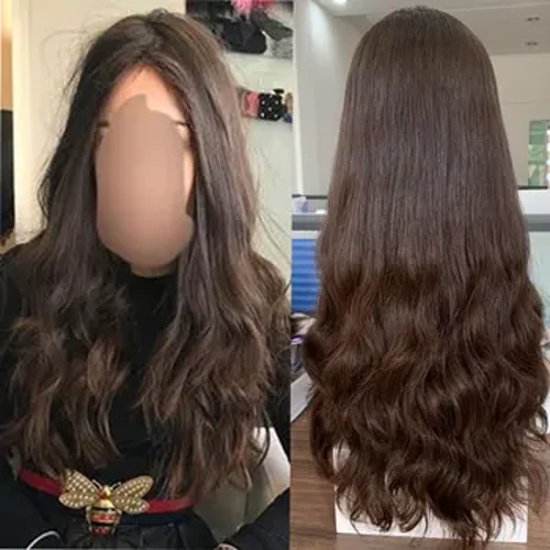 Chất Lượng hàng đầu Chưa Qua Chế Biến Châu Âu Trinh Nữ Tóc Ren Trên Tóc Giả Lớp Lượn Sóng Phong Cách Do Thái Tóc Giả Kosher Tóc Giả Miễn Phí Vận Chuyển