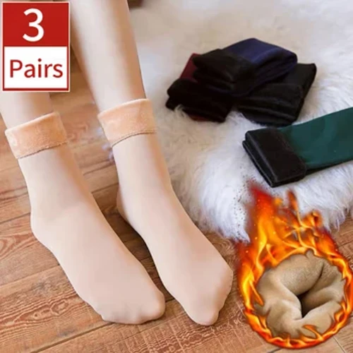 3 çift kış polar çorap kadınlar için sıcak kalınlaşmak orta Tude çorap kar botları termal yün Sox karşı-soğuk Unisex zemin çorap