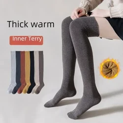 Aýallar üçin galyň ýyly dyzdan ýokary joraplar Güýz / gyş Slimming Uzyn Tube Diz Pads Jk Stil Trikota Lo aýlaw joraplary