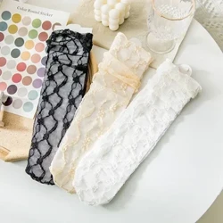Phụ Nữ Mùa Hè Tất Ren Siêu Mỏng Trong Suốt Lưới Fishnet Rời Dài Tất JK lolita Ngọt Ngào Bé Gái Kawaii Công Chúa Dễ Thương tất