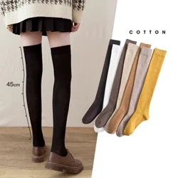 Calze al ginocchio in cotone Calze casual in tinta unita moda donna JK Calzini caldi al ginocchio per ragazze in stile coreano giapponese Lolita