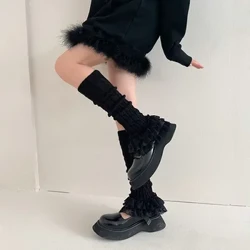 Multi-Layer Spëtzebeenwärmer Hierscht Wanter Twist Sträifen Gestréckte laang Socken japanesche Stil JK Bunching Socken Boot Manschetten