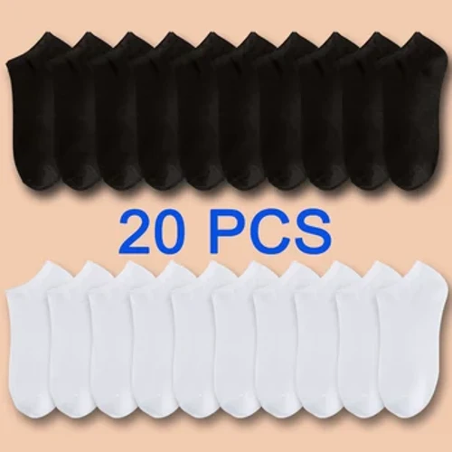 5/10/20 Pasang Wanita/Pria Kaos Kaki Perahu Tak Terlihat Low Cut Silicone Non-Slip Musim Panas No-show Ankle Socks Warna Solid Kasual Bernapas