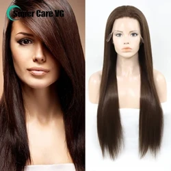Mono Top Laʻau wigs no ka maʻi maʻi maʻi 'aʻai Glueless lima nakinakiʻia ka lauoho kanaka piha Lace wigs European Hair Jewish Wig Medium Brown