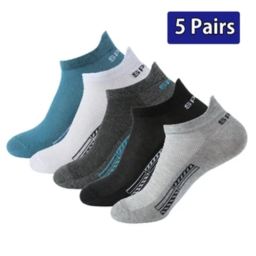 5 Péire Stocaí Cadáis Fir Samhraidh Mogall Breathable Stocaí Bád Thana Spóirt Ionsúite allais Díbholadh Íseal Gearr Stocaí Gearr Corrúla