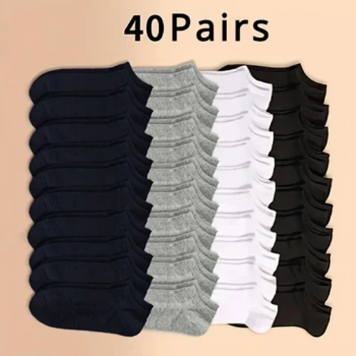 Unisex 10/20/40 par solide sokker Bløde Letvægts Low Cut ankelstrømper Bulk Sort Hvid Grå Mænd Kvinder Strømper Strømper