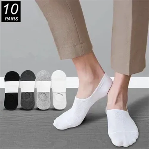 10 Pares Mabilis na Pagpapadala Invisible Cotton Boat Socks Men Running Anti-slip Solid Color Women Summer Ankle Socks Low Cut
