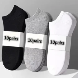 10 pâr / sanau dynion isel du a gwyn llwyd sanau dynion sanau dynion sanau chwaraeon anadlu sanau byr dynion sanau merched EU37-44