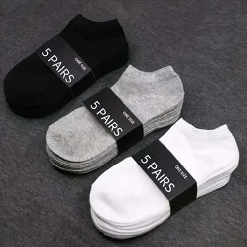 5 o 10 pares de calcetines para hombre y mujer, calcetines tobilleros cómodos y transpirables en negro, blanco y gris, calcetines cortos finos de corte bajo para primavera y verano 2024