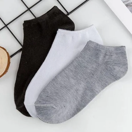 Soksi za Unisex Zilizopunguzwa Chini Zinavumulika Biashara ya Mashua ya Soksi Rangi Imara ya Kifundo cha mguu Kawaida Biashara ya Wanaume Weusi Weusi.