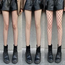 Hetsäljande Sommar Lolita Nätstrumpor Fisknät Strumpbyxor Mesh Nylon Strumpbyxor Underkläder Skin JK Nät Midja Strumpor