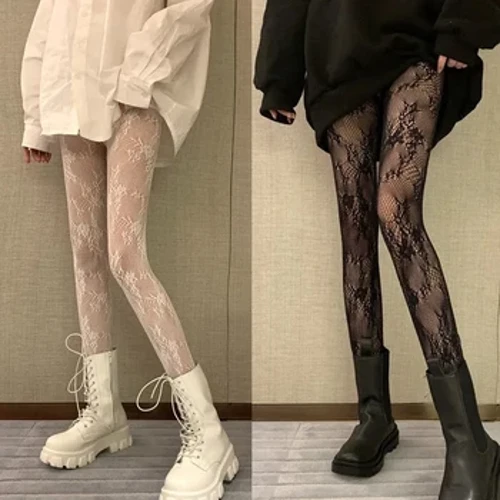 Cổ điển lolita rỗng ren lưới vớ đáy quần nhật bản lolita retro hoa mây trắng thả vớ nóng quần