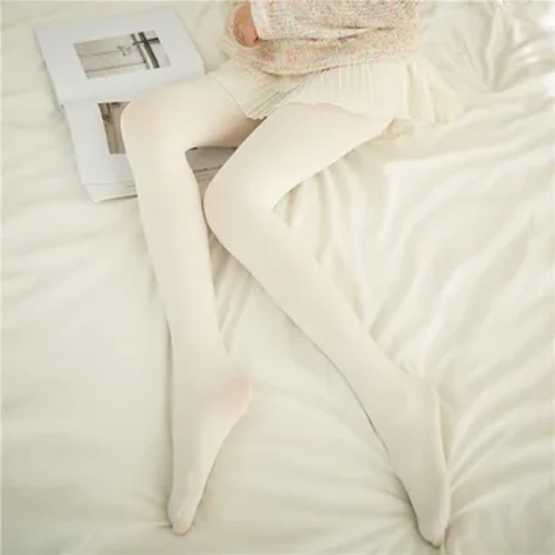 Kvinder Lolita Hvid japansk stil Sød strømpebukser Kawaii strømpebukser til piger Nylonstrømper Balletdans Modetights