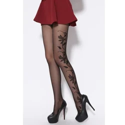 Collants d'été Ultra transparents 20 deniers, noirs, à la mode et Sexy, motif Jacquard, en soie filée, bas