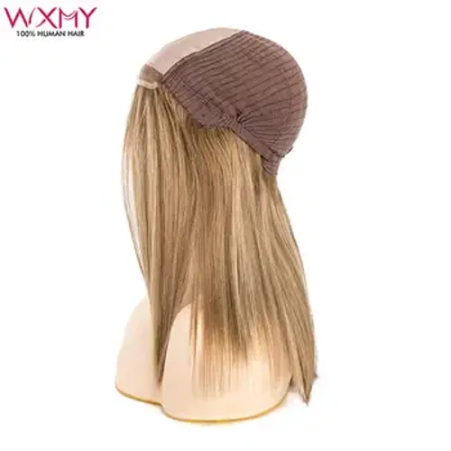 Một Mảnh Dài Thẳng Tóc Giả Của Người Do Thái Tóc Con Người Với Chân Tóc Tự Nhiên Tóc Vàng Mono Top Pháp Ren Mặt Trước Con Người Tóc Giả dành Cho Nữ