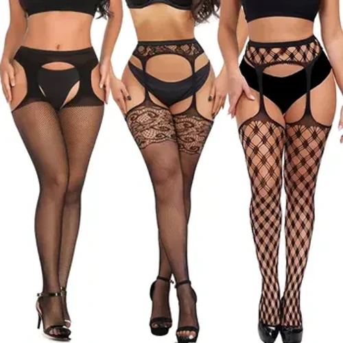 1 Stéck Fishnet Strümpfe fir Fraen Oberschenkel Héich Strumpf Héich Taille Suspender Strumpf Pantyhose Fishnet Strumpf
