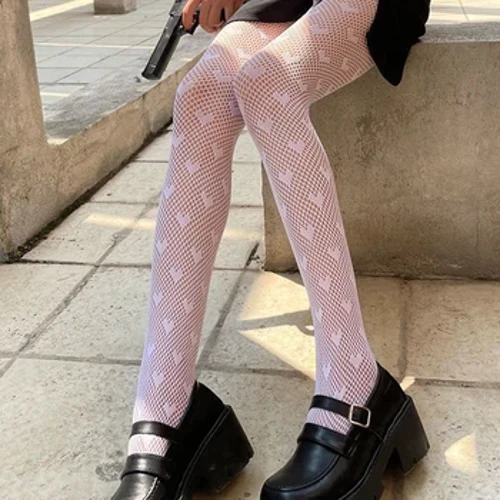Kadınlar seksi tayt moda yeni desen baskı file çoraplar gül çiçek askılığı Lolita örgü külotlu çorap Harajuku kulübü parti çorap