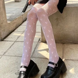 Damskie seksowne rajstopy moda nowy wzór druku pończochy kabaretki kwiat róży winorośli Lolita siateczkowe rajstopy Harajuku Club Party wyroby pończosznicze