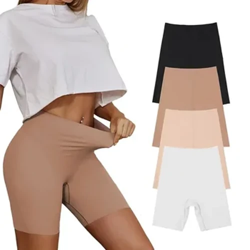 Sømløse leggings i ett stykke Høy midje for kvinner Hofteløfting og magetrekkende sikkerhetsbukser Slanke bomull Is Silke bokserbukser