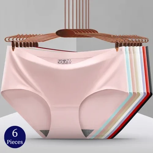 BZEL 6 Cái/bộ Quần Lót Nữ Không Đường May Quần Lót Nữ Plus Kích Thước Ấm Cúng Quần Đùi Thoáng Khí Lụa Satin Quần Lót Bán Quần Lót