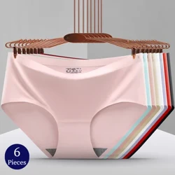 BZEL 6 Cái/bộ Quần Lót Nữ Không Đường May Quần Lót Nữ Plus Kích Thước Ấm Cúng Quần Đùi Thoáng Khí Lụa Satin Quần Lót Bán Quần Lót