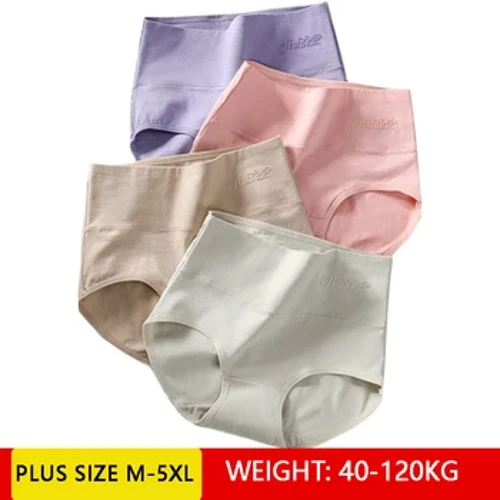 4Pcs/Set Pamučne gaćice visokog struka Žensko donje rublje za mršavljenje Jednobojne gaćice Velikih gaćica Žensko prozračno donje rublje