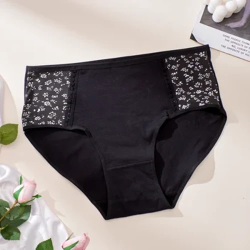 Dametruser Print Undertøy Myk bomullstruser Pust Truser Laide Truser Sexy Undertøy Underbukser Dame Plus Size