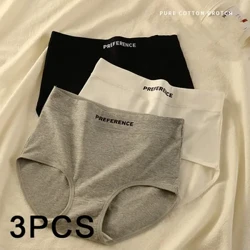 3 Pcs/set Warna Celana Dalam Katun Wanita Nyaman Pinggang Tinggi Pakaian Dalam Lembut Pakaian Dalam Wanita Bernapas Celana Dalam Kebugaran Olahraga Celana