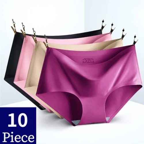 TrowBridge 10 Cái/bộ Quần Lót Nữ Chắc Chắn Liền Mạch Quần Lót Plus Kích Thước Thoải Mái Quần Đùi Lụa Satin Quần Lót Sức Khỏe Quần Lót