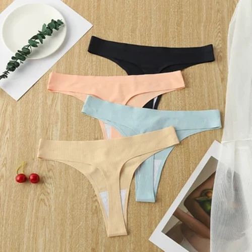 3PCS SUPPORT SUPPORTS SOGLAGES ICE SILK T-BACK INTÉMATIQUE SOLIDE HESTRIPTABLE BROCKS SEXY TANGA Tanga multiple 10 Color Lingerie Thongs