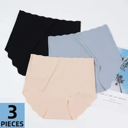 3 stk/sett Invisible Truser Dame Sømløse Truser Dame Underbukser Ultra-tynt Undertøy Høyhøyde Truser Solid Comfy Undertøy