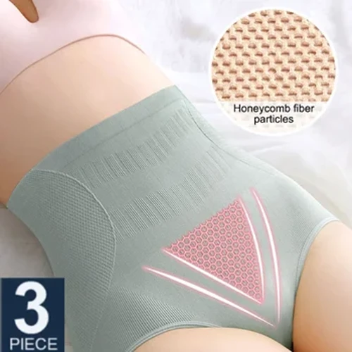 3 kpl/setti Seksikäs korkea vyötärö Muotoilevat Alushousut Alushousut Hoikentavat peppua Tummy Control Alushousut Naisten Isot Haarat Hunajakenno Alushousut
