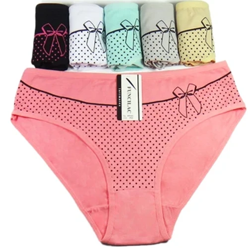 Slips en coton imprimé sexy pour femmes, culotte grande taille, taille moyenne, sous-vêtements en coton, entrejambe 2XL 3XL 4XL 6 pièces/ensemble