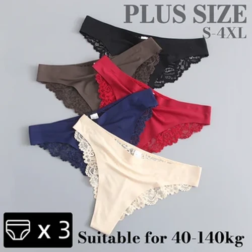 Mionbhrístíní Lingerie Sexy mBan 3PCS Lása Móide Méid Achoimrí Méid Íseal Waist Underpants Intimates Gan uaim Achoimre gan uaim Silk Panty Mná Tangas