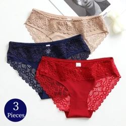TrowBridge 3PCS/Set Ženske spodnjice Čipkasto Svileno Satenasto spodnje perilo Seksi spodnje perilo Mehke udobne ženske hlačke Sladke udobne spodnje hlače