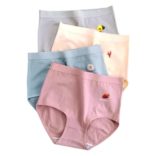 3 Cái/bộ Nữ In Hình Size Lớn Quần Lót Quần Lót Cotton Quần Lót 6 Màu Trơn Nữ Gợi Cảm Cao Tầng M-3XL Quần Đùi NKT2127