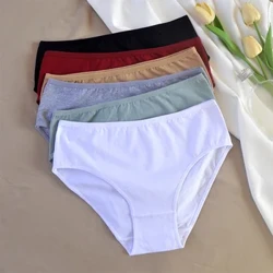 3PCS/Set Wanawake Suruali ya Pamba Isiyo na Mifumo Nguo ya Ndani ya Ukubwa Kubwa Suruali ya Kike ya Wasichana 6 Nguo Mfupi za Rangi Nyepesi 8815